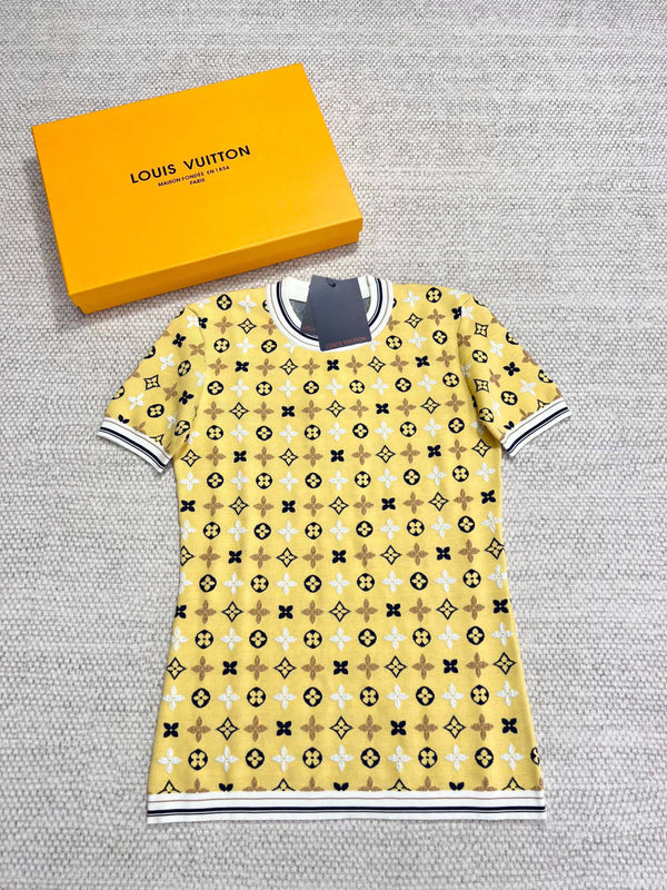 LV Monogram Kaleidoscope T Shirt Yellow Cotton