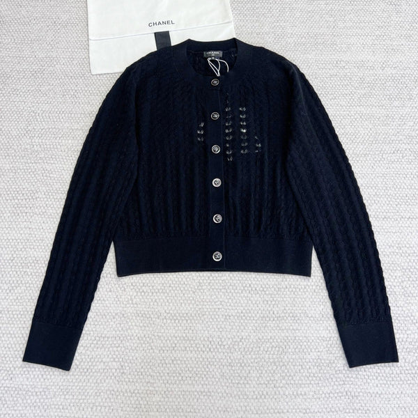 Cardigan CC in lana nera