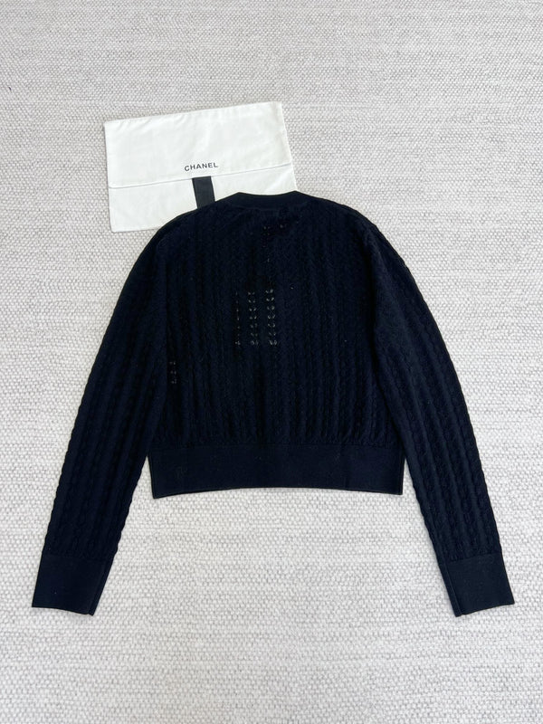Cardigan CC in lana nera