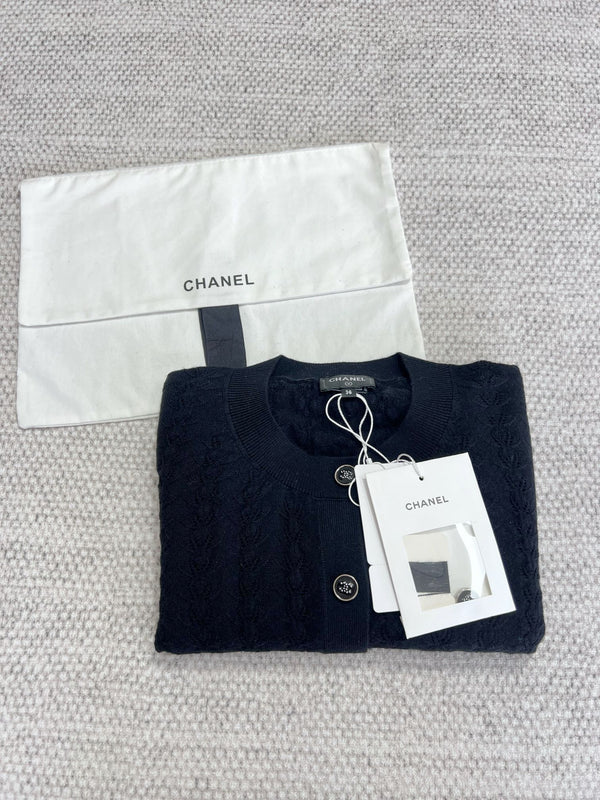 Cardigan CC in lana nera