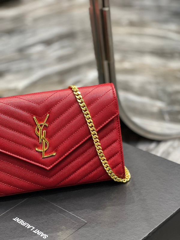 YL WOC 22 CHEVRON ROUGE CAVIAR MÉTAL DORÉ
