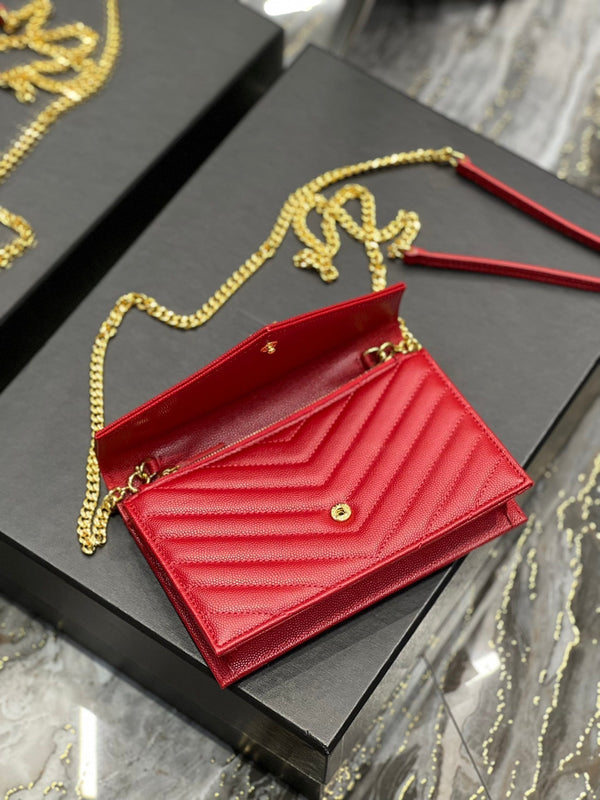 YL WOC 19 CHEVRON ROUGE CAVIAR MÉTAL DORÉ