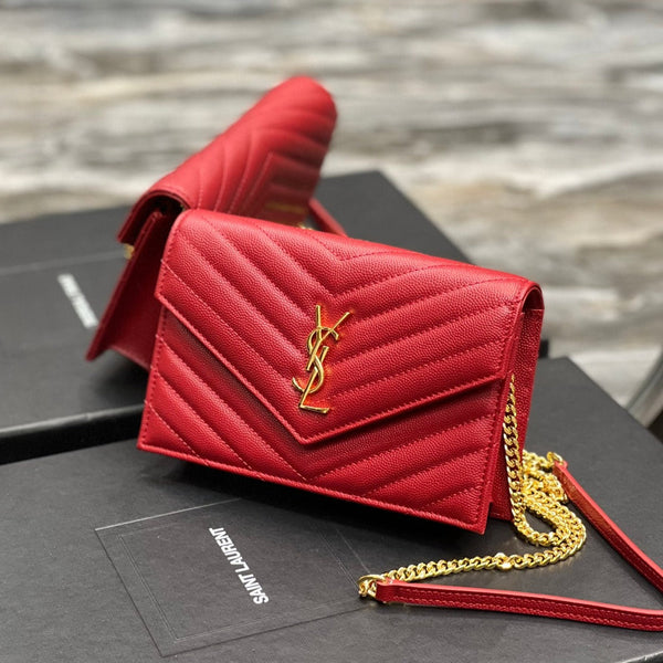 YL WOC 19 CHEVRON ROUGE CAVIAR MÉTAL DORÉ