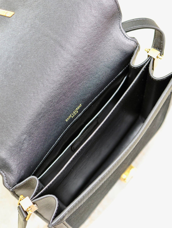 Sac bandoulière YSL Solferino en cuir suédé noir