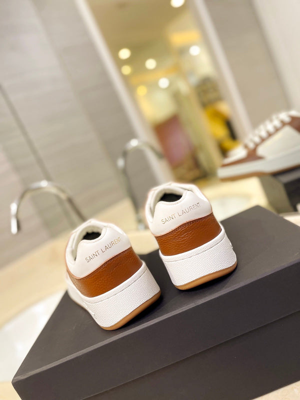 SL SL/61 SNEAKERS IN VITELLO BIANCO-MARRONE