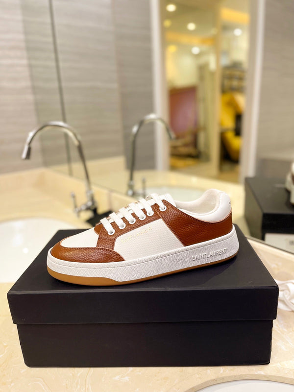 SL SL/61 SNEAKERS IN VITELLO BIANCO-MARRONE
