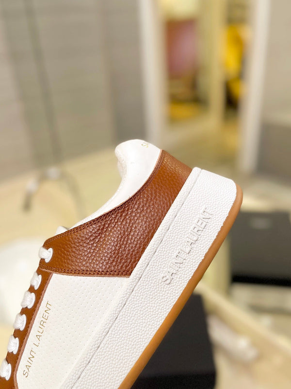 SL SL/61 SNEAKERS IN VITELLO BIANCO-MARRONE