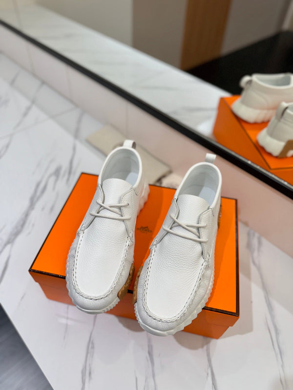 Sneaker HM Increase in pelle di vacchetta bianca 983031