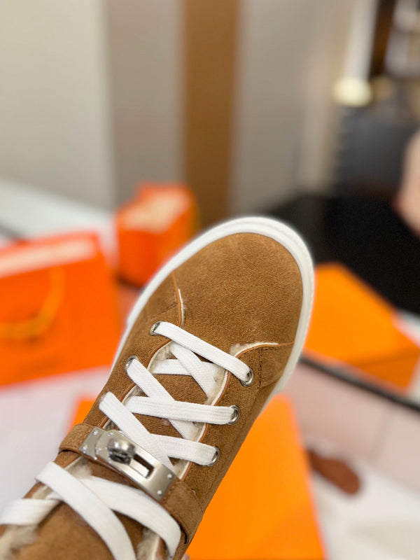 Sneaker HM Daydream marrone con fodera in lana e pelle scamosciata 983065
