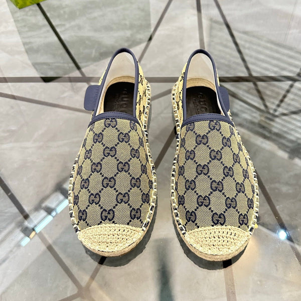 GG Men's Espadrilles Loafer Blue Canvas 738106