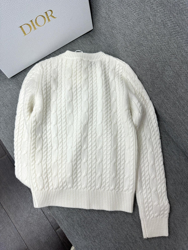 CD Sweater Beige Cashmere Twisted Knit 345309