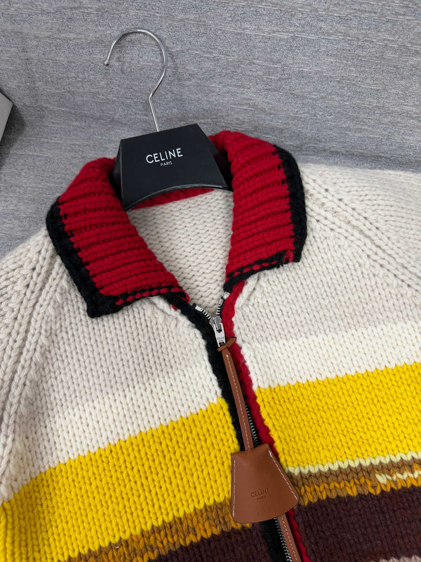 CE 26s Knit Cardigan Cotton Blend Zip Up Multicolor Wool 442020