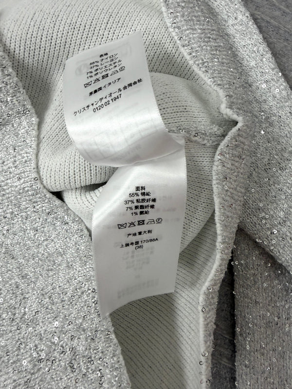 CD 26s Sequin Cardigan Metallic Silver Knit 442026