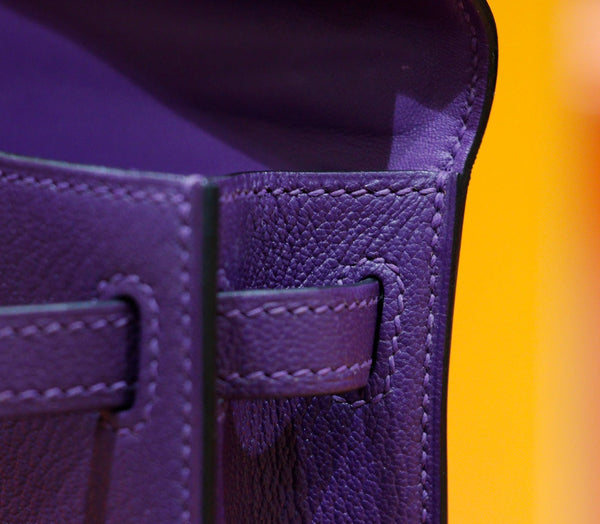 HM Mini Kelly 19cm Purple Epsom Gold Hardware