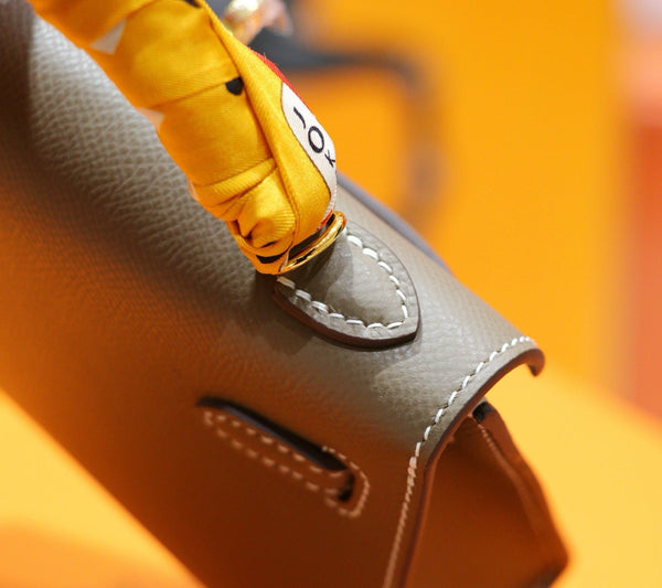 HM Kelly Mini Brown  Epsom Sliver Hardware 270310