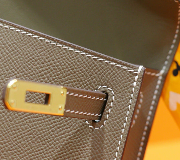 HM Kelly Mini Brown  Epsom Sliver Hardware 270310