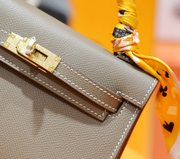 HM Kelly Mini Brown  Epsom Sliver Hardware 270310