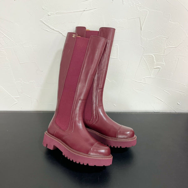 CC Chelsea High Boots In Burgundy Cowhide  949690