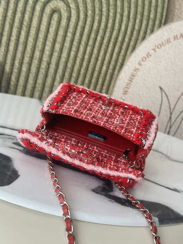 CC 2026 Mini Flap Bag Tweed Denim Leather