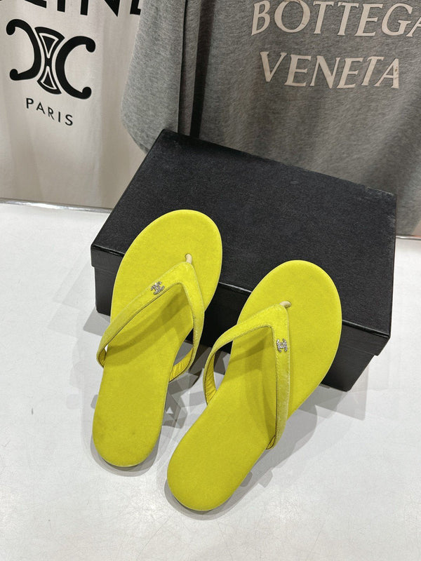 sandalo infradito cc velluto giallo