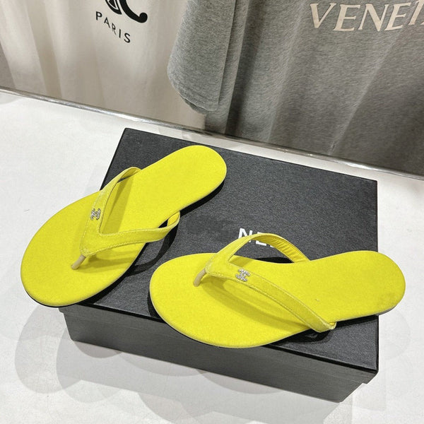 sandalo infradito cc velluto giallo