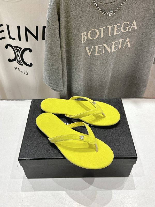 sandalo infradito cc velluto giallo