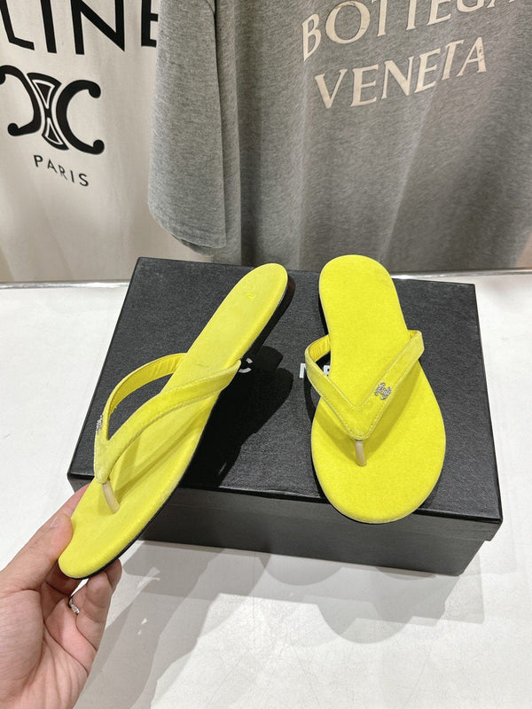 sandalo infradito cc velluto giallo