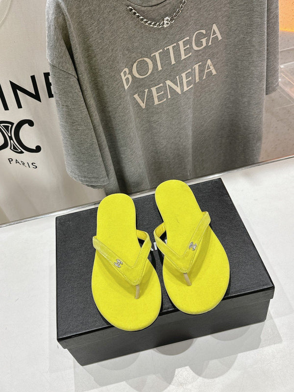 sandalo infradito cc velluto giallo