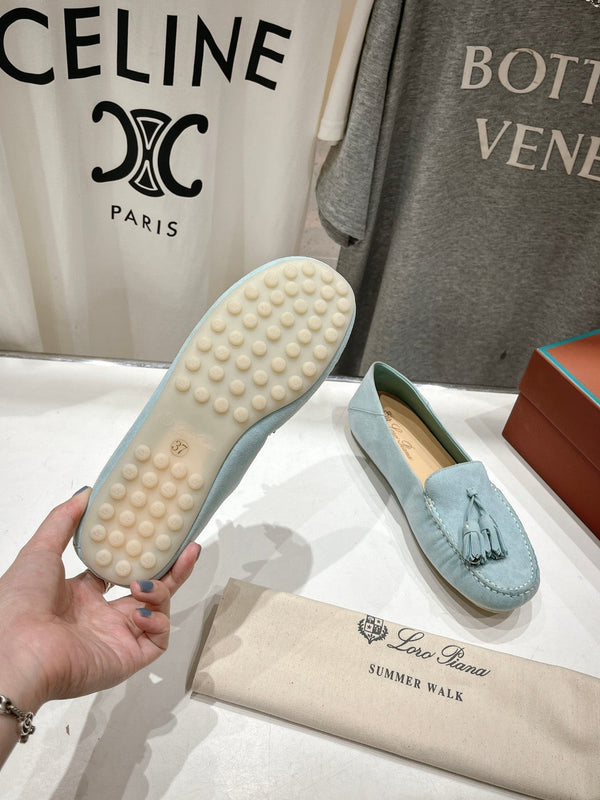 dot sole walk mocassin cloud blue suede