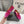 Alaila Ballet Flats In Deep Pink Velvet With Rhinestones 972002
