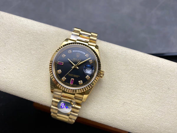 Rolex Day-Date 36mm Oro Nero Diamante 