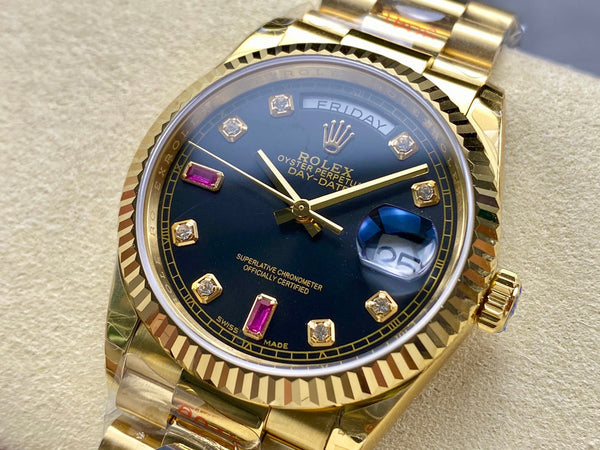 Rolex Day-Date 36mm Oro Nero Diamante 