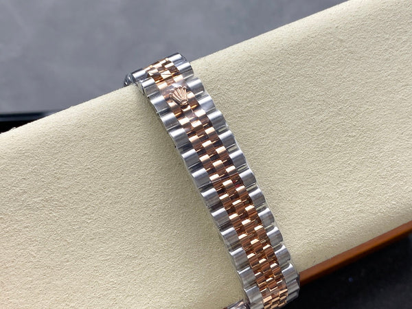 Datejust 31mm in acciaio oro rosa con quadrante grigio scuro
