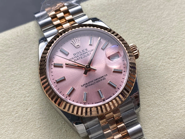 Datejust 31mm Pink Gold Steel Pink Dial