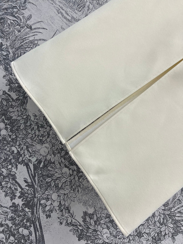 LV 25 Long Skirt Logo White Polyamide Wool