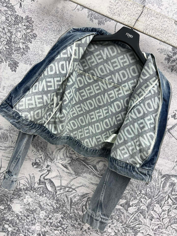 Fendi 25 Denim Jacket Blue Cotton