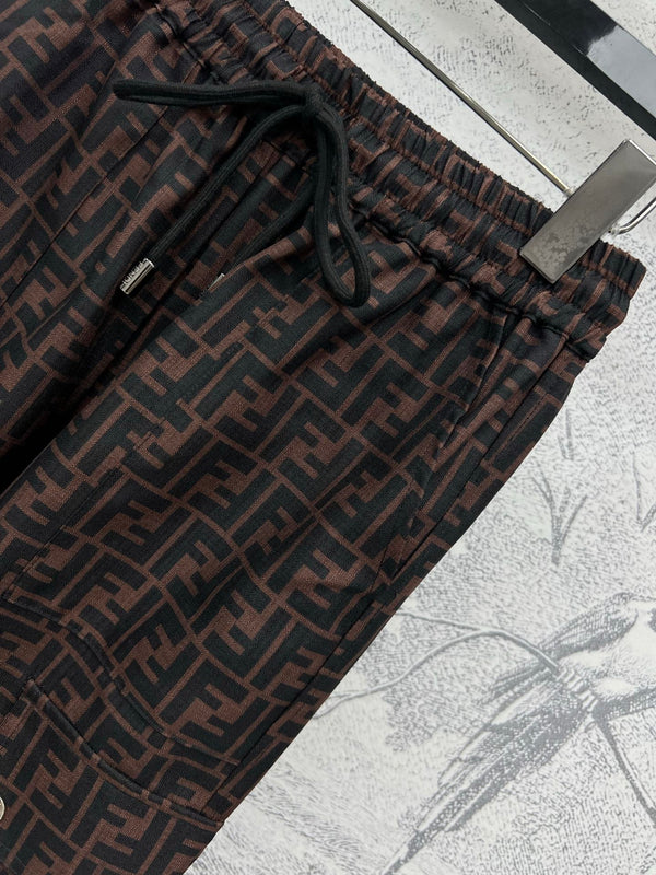 Fendi 25 Straight Pants Brown Black Polyester