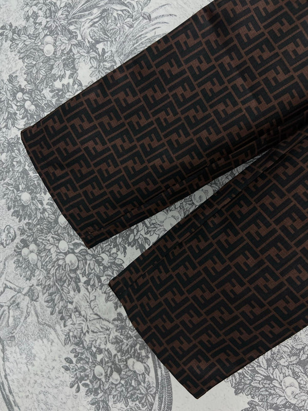 Fendi 25 Straight Pants Brown Black Polyester