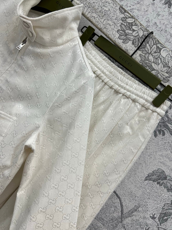 Gucci 25 Double G Denim Suit White Cotton