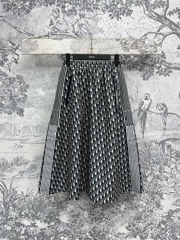CD 25 Logo Long Skirt Black Polyester