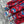 LV 25 Retro Floral Pattern Suspender Flower Dress Red Poliester