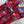LV 25 Retro Floral Pattern Suspender Flower Dress Red Poliester