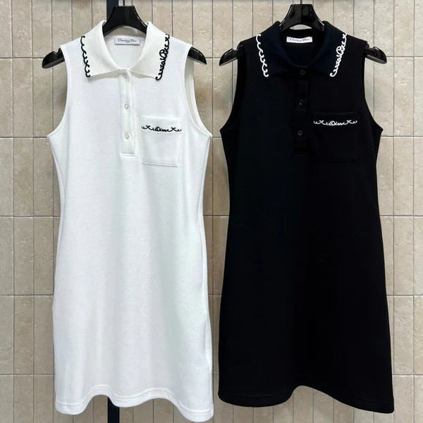 CD 2026 Sleeveless Polo Dress Cotton 401756