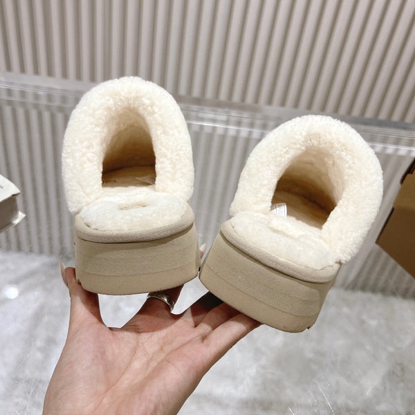 UGG Disquette Atherson Slipper Muted Taupe White Wool Suede 512920