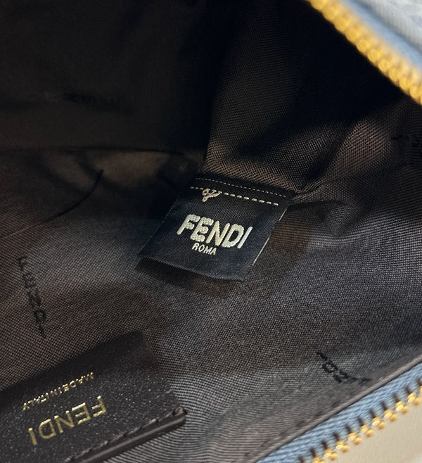 BORSA FENDIGRAPHY MINI 20 IN TESSUTO DENIM BLU EGEO CON FERRAMENTA ORO