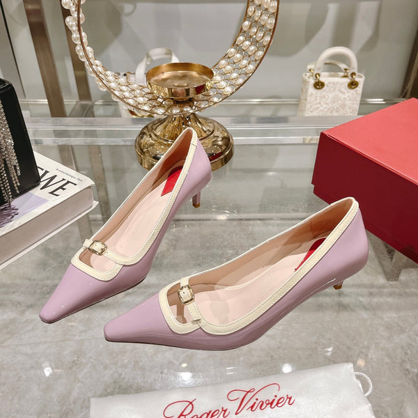 Viv Canard Pumps 55 Violet White Patent Leather