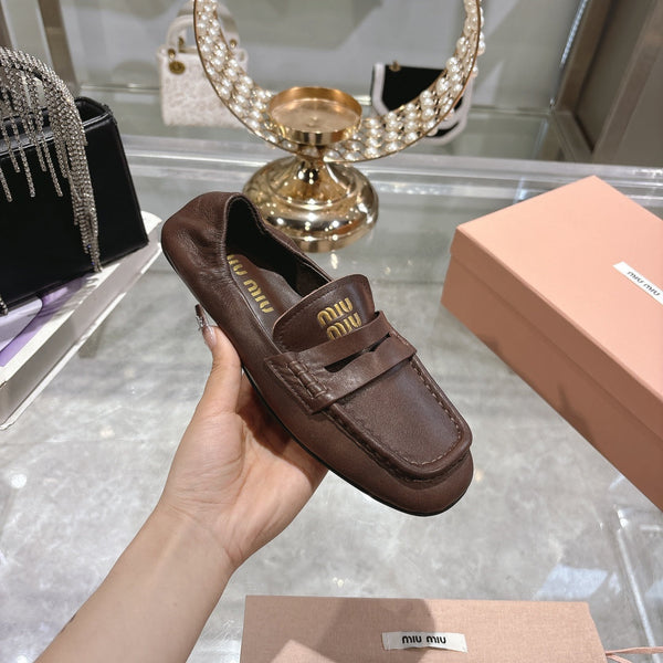 Miu Miu 25 Loafer Chocolate Brown Cowhide 175908