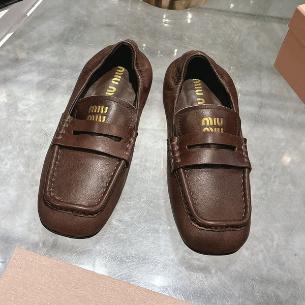 Miu Miu 25 Loafer Chocolate Brown Cowhide 175908