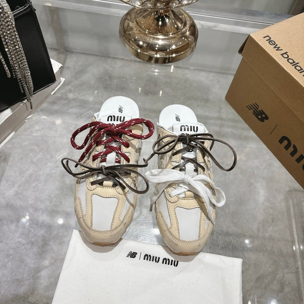 Miu x NB 530 SL Deco Mules Beige mix Pelle Bianca 235296
