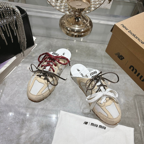 Miu x NB 530 SL Deco Mules Beige mix Pelle Bianca 235296